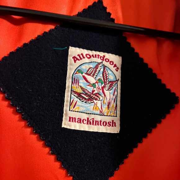Vintage Mackintosh Vestcoat Size 8 Navy/Red 100% Wool Hood Drawstring Hem - Picture 4 of 15
